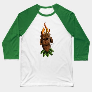 Tiki on Fire Baseball T-Shirt